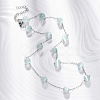 304 Stainless Steel Cat Eye Round Beads Handmade Chain Necklaces for Women NJEW-C073-01P-05-1