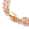 Glass Seed Beaded Bracelet with Brass Magnetic Clasps BJEW-JB07801-04-5