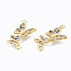 Brass Micro Pave Cubic Zirconia Links Connectors ZIRC-N039-121B-NF-3