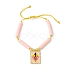 MIYUKI Glass Seed Rectangle Charm Bracelet BJEW-MZ00037-01-1
