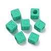 Rubberized Style Opaque Acrylic Beads OACR-K007-013C-3