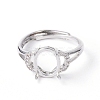 Adjustable Brass Solitaire Ring Settings KK-L193-06P-2