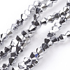 Electroplate Glass Beads Strands X-EGLA-S057-4-1
