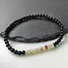 4MM Natural Shoushan Stone Heishi Beads and Round Frosted Black Onyx(Dyed & Heated) Beaded Stretch Bracelets for Women Men MG4641-7-1