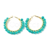 Natural Jade Beaded Hoop Earrings for Women EJEW-C003-03E-RS-1