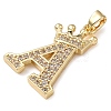 Rack Plating Brass Micro Pave Cubic Zirconia Pendants KK-D535-01A-RS-2