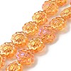 Transparent Electroplate Glass Beads Strands GLAA-G098-04H-1