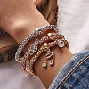 3Pcs Alloy Rhinestone Charm Bracelets WGE2207-04-1