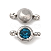 304 Stainless Steel Single Rhinestone Connector Charms STAS-E194-13P-02-2