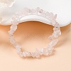 Unisex Chip Natural Rose Quartz Beaded Stretch Bracelets BJEW-S143-25-4