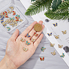 36Pcs 6 Colors Butterfly Alloy Cabochons MRMJ-DC0001-03-3
