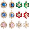 12Pcs 6 Style Rack Plating Brass Pendants KK-NB0001-74-1