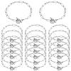 20Pcs 304 Stainless Steel Textured Paperclip Chain Bracelets BJEW-SP0001-02-1