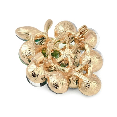 Fruit Zinc Alloy Rhinestone Brooches for Backpack Clothes JEWB-R068-02C-G-1