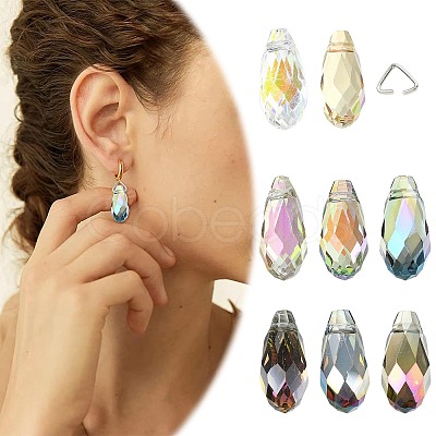 80Pcs 8 Colors Electroplate Transparent Glass Beads EGLA-FS0002-65-1
