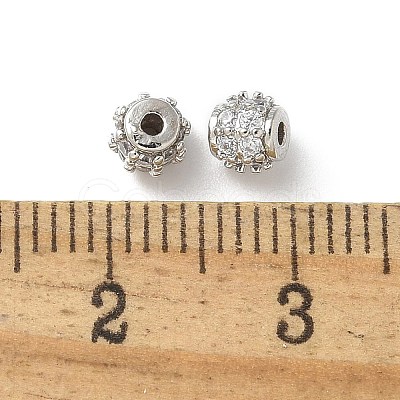 Brass Micro Pave Cubic Zirconia Beads KK-A236-08P-02-1