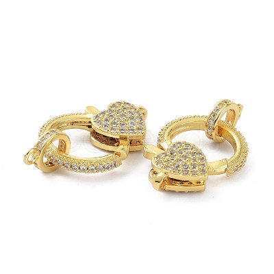 Brass Clear Cubic Zirconia Lobster Claw Clasps KK-B046-03-1