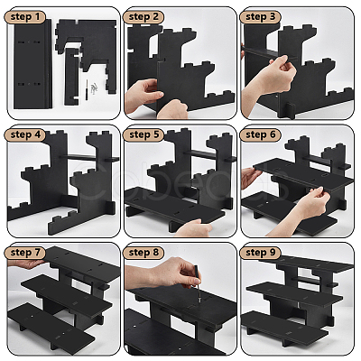 Rectangle PVC 3-Tier Gift Desktop Organizer Shelf AJEW-WH0609-952B-02-1