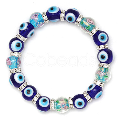 Lampwork Stretch Bracelets PW-WG8DD7C-06-1