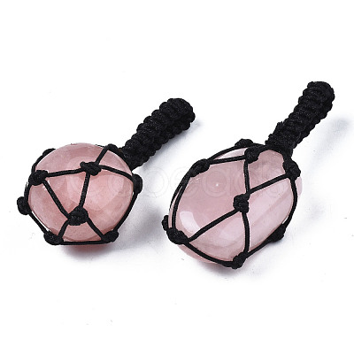 Natural Rose Quartz Pendants G-N0326-93K-1