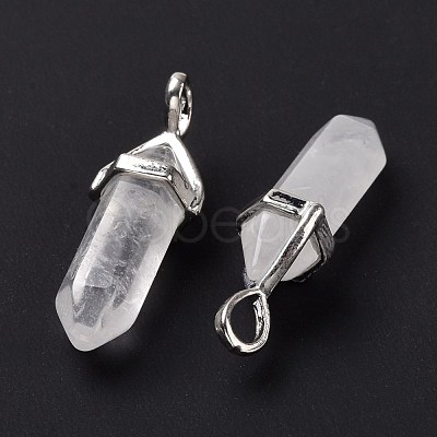 Natural Quartz Crystal Pointed Pendants G-K329-54P-1