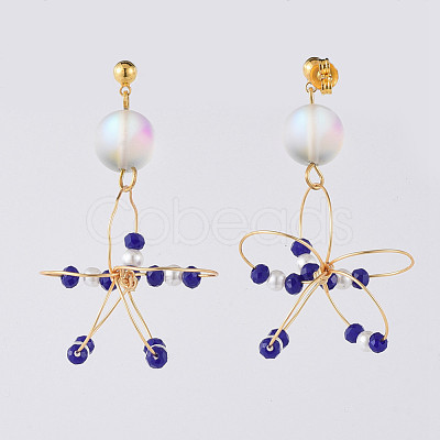 Dangle Stud Earrings EJEW-JE03694-1