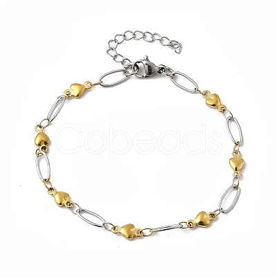 304 Stainless Steel Link Bracelets BJEW-A044-03C-GP-1