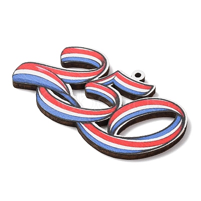 Independence Day Printed Wooden Big Pendants WOOD-B012-01B-1