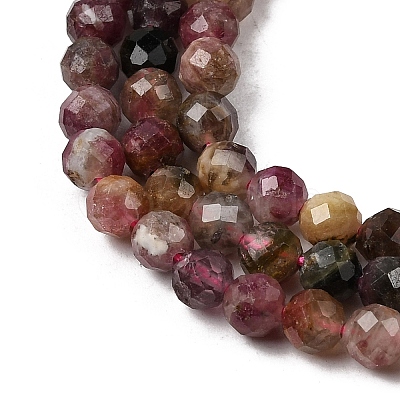 Natural Red Tourmaline Beads Strands G-A318-A01-4mm-02-1