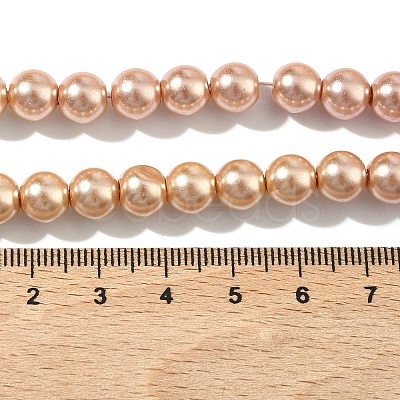 Baking Paint Pearlized Glass Pearl Round Bead Strands HY-XCP0001-30-1