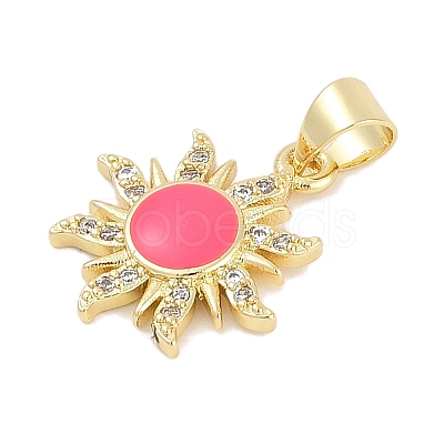Brass Micro Pave Cubic Zirconia Pendants KK-Q028-29G-03-1