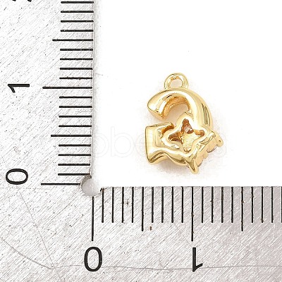 Brass Micro Pave Clear Cubic Zirconia Charms KK-Z151-18G-G-1