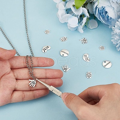 180Pcs 6 Styles Tibetan Style Alloy Pendants TIBEP-AR0001-14-1