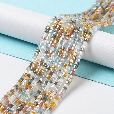Gradient Color Electroplate Glass Bead Strands X-GLAA-E042-05-B05-1