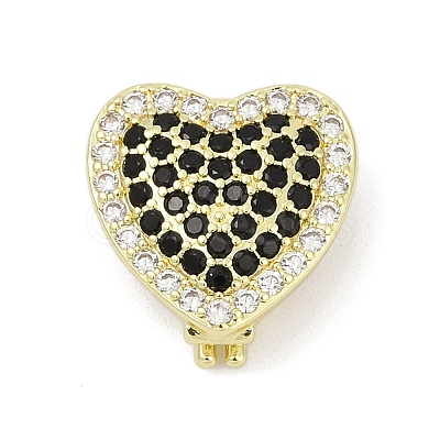 Brass Micro Pave Cubic Zirconia Slide Charms KK-D317-121G-1
