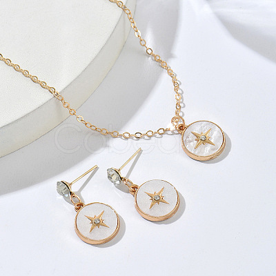 Zinc Alloy Crystal Rhinestone & Acrylic Pendant Necklaces & Stud Dangle Earrings Sets WGD1CBB-03-1
