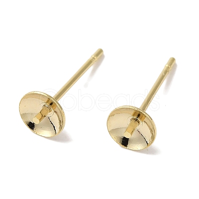 Brass Studs Earrings Finding KK-K383-01C-G-1