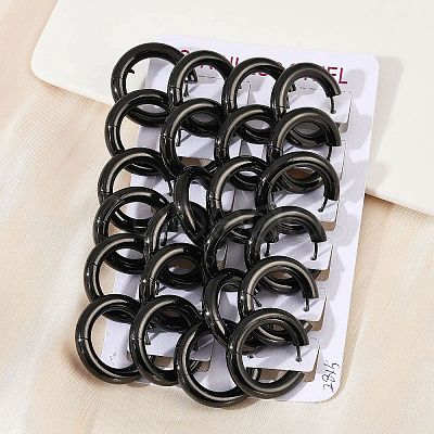 202 Stainless Steel Polishing Hoop Earrings EJEW-M106-02EB-06-1