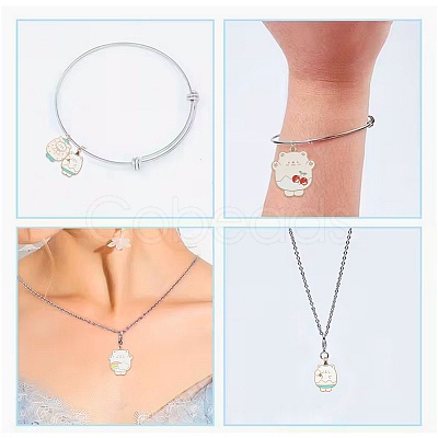 20Pcs 4 Styles Alloy Enamel Pendants ENAM-FS0004-13-1