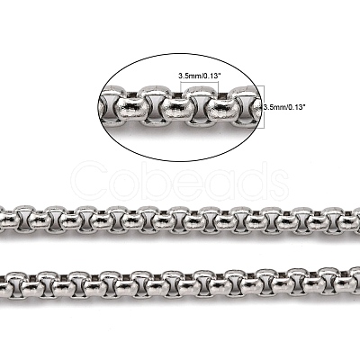 Tarnish Resistant 304 Stainless Steel Box Chains CHS-K001-37A-1