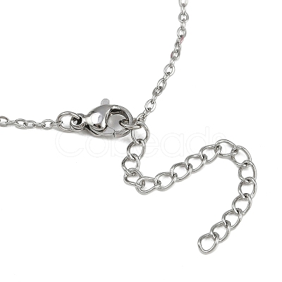 304 Stainless Steel Cable Chain Bracelet with Enamel Rondelle Beaded BJEW-G683-02P-01-1