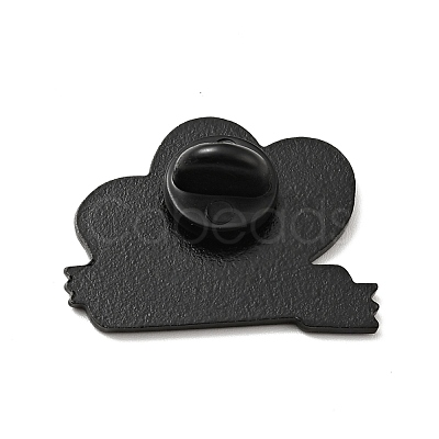 Skull with Heart Halloween Enamel Pin JEWB-G014-D03-1