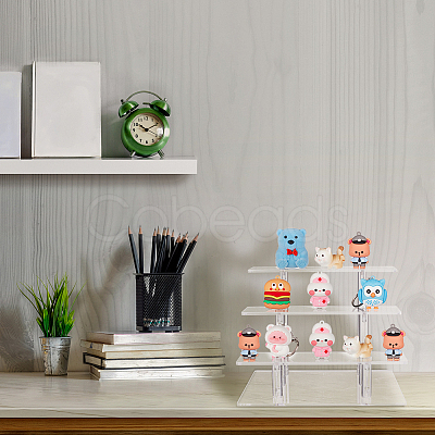 3-Tier Transparent Acrylic Minifigure Display Risers ODIS-WH0002-49-1