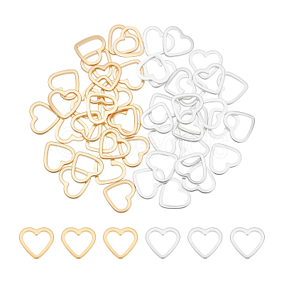 50Pcs 2 Colorsc Brass Linking Rings KK-UN0005-67-1