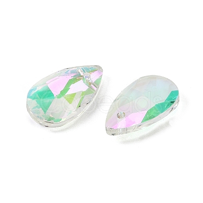 Faceted Teardrop Glass Pendants GLAA-O008-A25-1