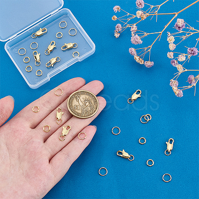 30Pcs 3 Styles Brass & 304 Stainless Steel Jump Rings FIND-ME0001-80-1