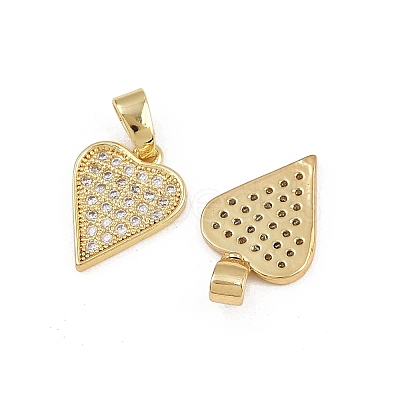 Brass Micro Pave Clear Cubic Zirconia Pendants ZIRC-I367-13G-10-1