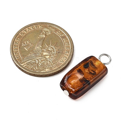 Handmade Gold Sand Lampwork Pendants PALLOY-JF04370-01-1