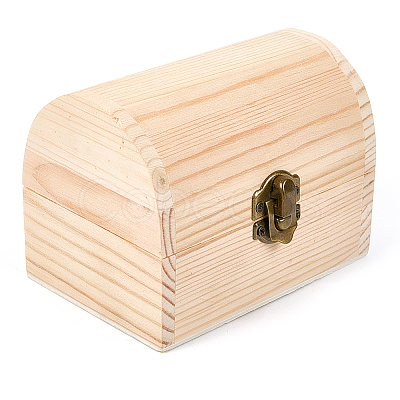 1Pc Unfinished Wooden Storage Box WOCR-SP0001-02-1