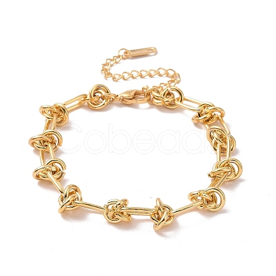 304 Stainless Steel Knot Link Chain Bracelet for Men Women BJEW-E020-01G-1